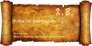 Kobela Bertalan névjegykártya